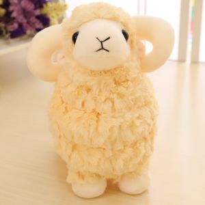 YOUSHI TOP Bông PP Búp bê nhồi bông hình con dê Sừng lớn 25/35cm Móc khóa con dê Đồ chơi búp bê Bông xốp Đồ chơi nhồi bông cừu Quà tặng trẻ em
