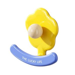 Strong Adhesive Flower Hook for Bathroom Wall Without Drilling Installation Protects Surfaces Suitable for Humid Area