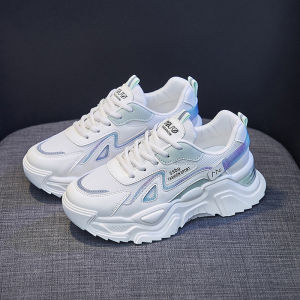 [Free Shipping] Korean-Style Spring New Collection: Trendy Lace-Up Thick-Soled Casual Sneakers For Women Suitable For Students 2021-2022