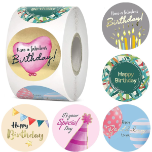 500PCS Flower Sticker 1Inch Happy Mothers Day Sticker Adhesive Wrapping Label For Seal Envelope Box Packaging