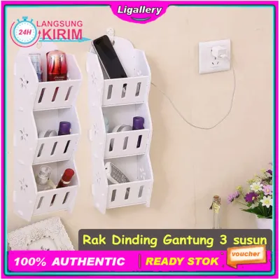 [1 Pcs] Rak Gantung 3 Susun Rak Gantung Tempat Remote Kosmetik Vintage Holder Hiasan Dinding Rak Penyimpanan Barang