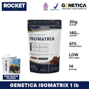 GENETICA Isomatrix 1 lb & 2 lbs - Whey Protein with Isolate Vegan Protein Suplemen Fitness