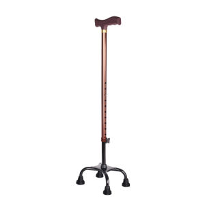 Stainless Steel Quad Cane Adjustable Canes and Walking Sticks for Seniors Walking Cane Stick for Men and Women with Quad Base for Elderly