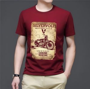 kaos distro pria silvervolt orijinal bahan katun motif motor keren terbaru baju cowok dewasa M L XL
