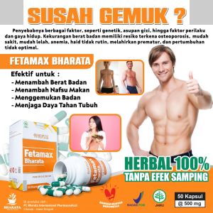 Obat Penggemuk Badan - Penambah Berat Badan - Fetamax Bharata Original 100% - Vitamin Gemuk Badan