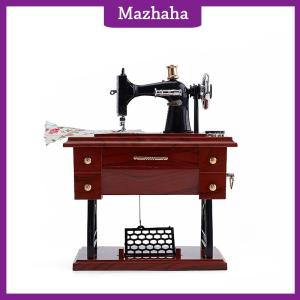 Mazhaha Hộp nhạc máy may đồng hồ may cổ điển quà tặng trang trí thủ công tại nhà