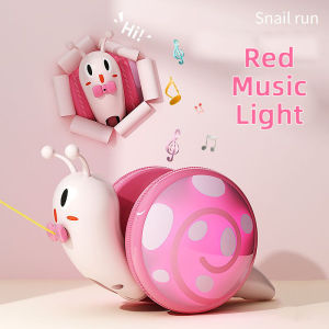 Baby Rope Pull Snail Toy Electric Trailer Toddler Walking Cartoon Toy For Baby Girl And Boy