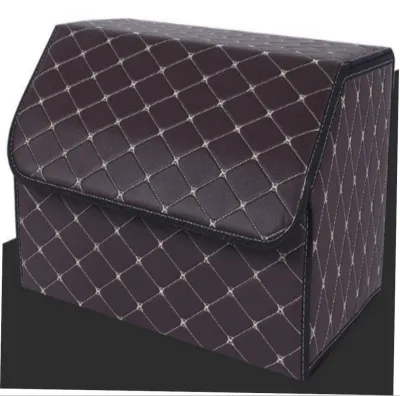 Storage box Large capacity car trunk storage bag PU leather Vehicle organizer Portable storage box