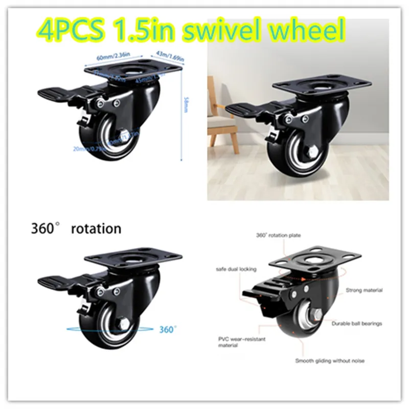 Spec Office Chair Roller Furniture Mute Soft Rubber Swivel Casters