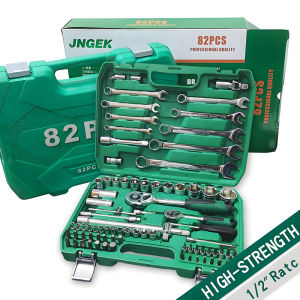 82 pcs automotive tools set 1/2 inch ratchets torque Socket wrench repair tool box kit for motorcycle/car