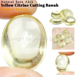 Natural Batu Permata Yellow Citrine Golden Kecubung Bensin Cuting Bawah