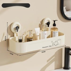 Household Wall-mounted Non-punching Suction Cup Load-bearing Storage Rack Cosmetics Storage Rack