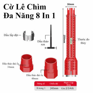 Cờ lê chìm BTOOL Cờ lê đa năng công cụ 8 in 1 dụng cụ vặn dây cấp nước sửa chữa đừng ống nước tháo lắp vòi nước