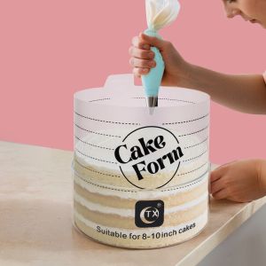 Round Shaped Baking Mould Adjustable Mousse Cake Ring Mould Retractable Dessert Acrylic Mould with Scale Cooking Decor Tools2026