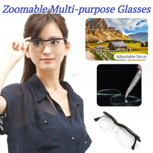 Zoomable Multi-Purpose Glasses Anti-Blue Light Presbyopic Glasses Automatic Adjustable Focus Reading Glasses - 6d To + 3d Degree