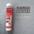 Lem Kaca Lem Silicone Silikon Sealant Aquarium SOLIGEN Warna Putih Hitam Clear Bening Paket Gun Tembakan Lem Sealant. 