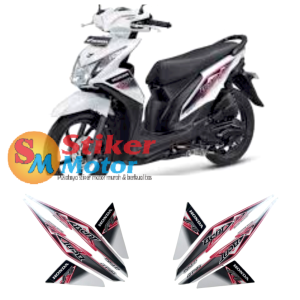lis les sticker lis body sticker striping motor honda beat fi 2012 putih-pink