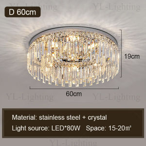 Nordic led crystal chandelier low ceiling chandelier living room lamp bedroom lamp