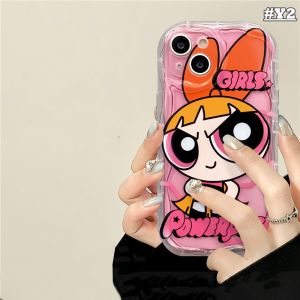 (Lokal Ready) Xinyu Casing hp iPhone 11 iPhone 7 Plus iPhone 12 14 13 15 Pro Max XR 8Plus X XS Max 6s 7 8 6 Plus SE 2020 Kartun Cewek Super Keren Gadis 3D Wavy Curved Edge Soft Case