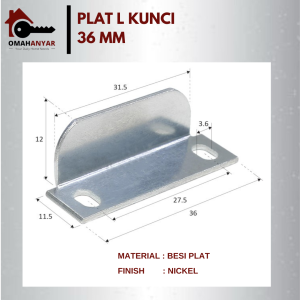 10PCS Plat L Kunci 36 mm PLAT-L-36 HUBEN