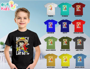BAJU ANAK KARTUN LUFFY CHIBI LENGAN PENDEK BAHAN HALUS DAN TEBAL TIDAK PANAS