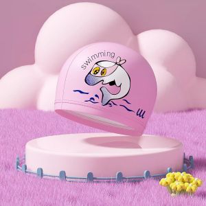 🇸🇬【SG Stock】Kids Swimming Cap/Cute Waterproof Non-Slip High Elastic Silicone Swimming Cap/Stretchy Fun Print For Children Swimming/Childrens Silicone Swimming Cap