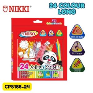 NIKKI Colour Pencil / Pensel Warna 24Colour Long (TRIANGULAR) (CPL188-24)