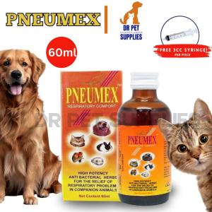 60ml Pneumex Syrup Respiratory Syrup All Stages Adult Kitten Puppy Anti Bacterial Pet Essentials