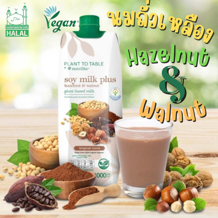 Soy milk นมถั่วเหลือง ผสมเฮเซลนัทและวอลนัท รสโกโก้ แพลนท์ ทู เทเบิล บาย