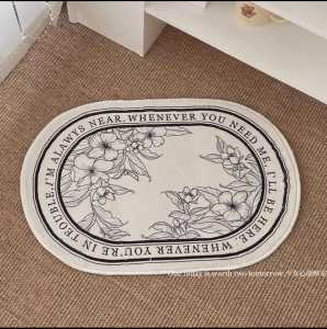 Ins French retro carpet room bedroom bedside plush entry door bathroom toilet absorbent non-slip mat INS法式复古地毯 房间卧室床边毛绒入户门卫生间厕所吸水防滑脚垫