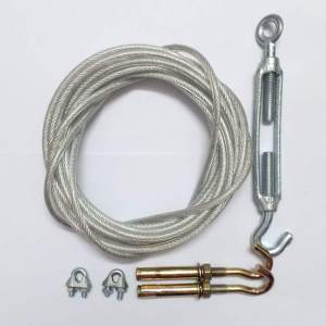 Dây phơi quần áo loại Tốt ( bộ cáp bọc phi 5 + 2 ốc + 2 nở sắt + 2 tăng đơ gang cao cấp )
