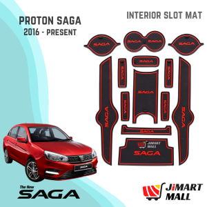 PROTON SAGA NEW 2016 INTERIOR SLOT MAT Protector Cover Car Carpet Mattress Storage Decoration Drinks Coaster Rubber Floor Mat 汽车储物垫