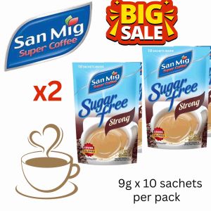 SAN MIG ORIGINAL STRONG 3-IN-1 SUGAR FREE and LOW CALORIES COFFEE (10X9g)
