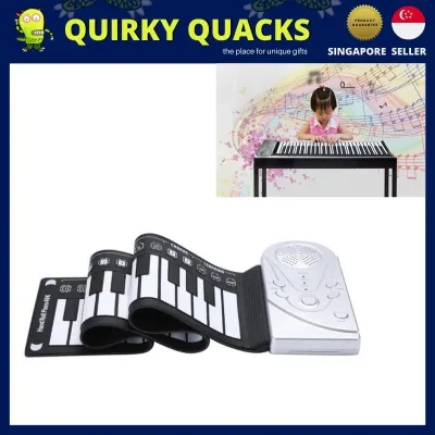 PORTABLE ELECTRONIC PIANO - take it wherever you go - 49 keys roll up piano digital piano flexible silicone folding electronic keyboard for children student musical instrument - QUIRKY QUACKS QQ