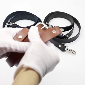 Adjustable PU Leather Purse Handbag Shoulder Strap Replacement with Metal Swivel Hooks Bag Accessories