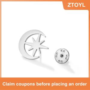 【ZTOYL】 Phụ Nữ Cô Gái Mặt Trời Trăng Sao Trâm Thép Không Gỉ Ve Áo Pin Huy Hiệu Đồ Trang Sức Thanh Lịch Phụ Kiện Cho Áo Khoác Áo Len
