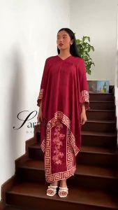 [Stok KL] New Item Promo SATU SET Kaftan Pangko Viscose Silk  Set Tunic Kaftan Eksklusif Embroidery Premium  Batik Modern Baju Kurung Kain Lipat Batik