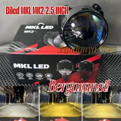 Lampu Biled 25 Inc MKL MK2 LED Blue Lens With Devil Red / Blue Plus Kipas Pendingin All Weather Putih Putih Putih Kuning Warm White Biled Motor Mobil