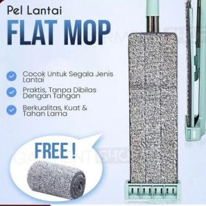 Alat Pel Lantai Flat Mop Pel Tarik Praktis Ultra Mop Hand Free