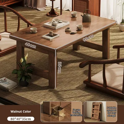 LULU Folding Table Home Study Table Coffee Table Low Table Bed Desk Tatami Computer Table Balcony Tea Table Bay Window Small Table For Living Room Bedroom Balcony Home Use