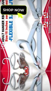 12-Pack Flexi-Wardrobe Hangers - 16" Durable Plastic Hangers in Elegant White - High-Quality Coat/Blouse Hangers