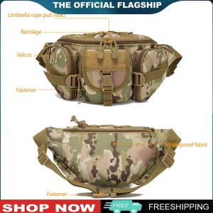 【New Arrival】 Multipurpose Fishing Tackle Waist Bag Nylon Outdoor Sports Waist Pack Waterproof Large Capacity for Camping Hiking Traveling Running