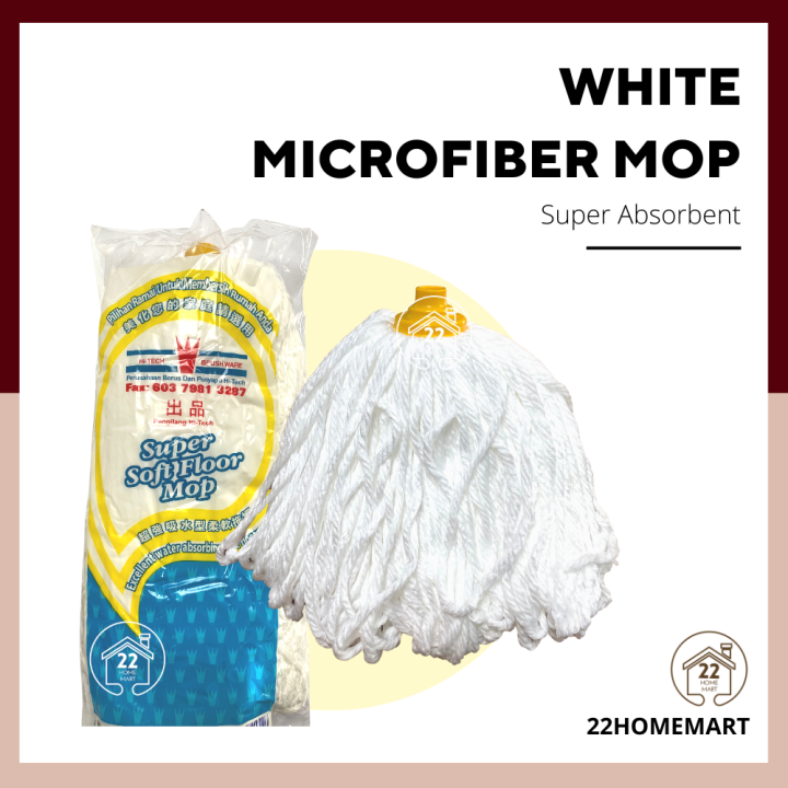 ใSuper AbsorbentใHeavy Duty White Microfiber Mop / Mop Lantai Besar ...
