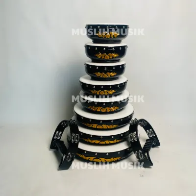 Rebana Ukir Natural Susun 8 Kualitas Super Fullset FREE TAS Dan MARKIS FIBER SINGLE -MM