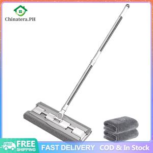Wet Dry Mop with Telescopic Handle Rotating Flat Mop with Mop Pads & Scraper for All Floor Types and Windows