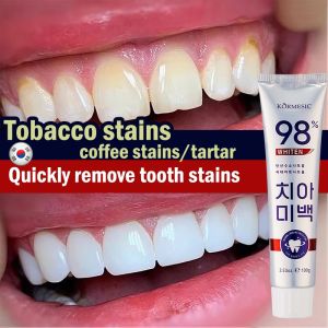 KORMESIC Tooth Whitening Toothpaste100g Smoke stain removal toothpaste Removal Yellow Stains Restoring Damaged Gums Fresh Breath 美白牙膏