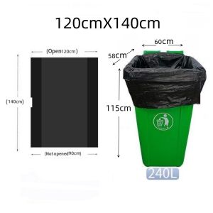 100pcs Disposable Garbage Bag Black Thick