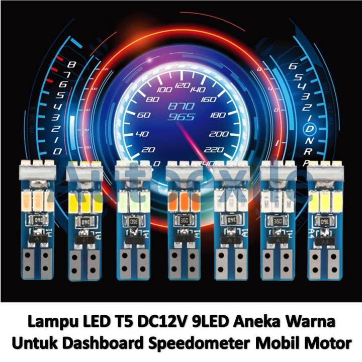 Panel Instrumen Mobil Lampu LED T5 9Mata Panel Dashboard Speedometer Wedge Instrumen Interior ...