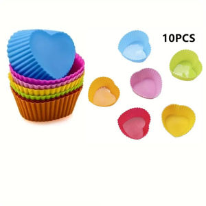 W18 Silicone Cake Mold Round Heart Shape Muffin Cupcake Baking Molds Home Kitchen Bakeware Baking Cups BPA Free Kitchen Gadgets 
