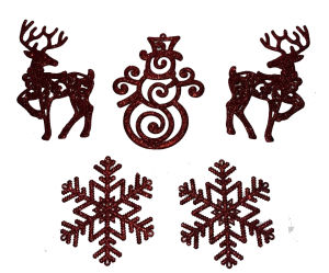 Aksesoris Gantungan Pendan Ornamen Snowflakes Salju Transparan Plastik Glitter Gradasi Pelangi Hiasan Dekorasi Pohon Natal